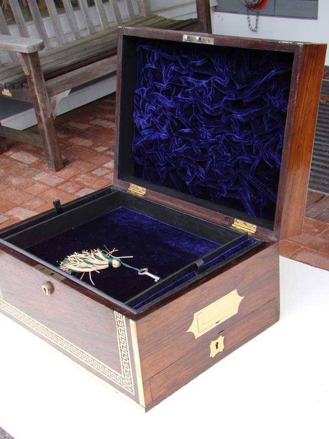 An Antique Regency period brass inlay Rosewood Dressing Box circa 1820 — image 3